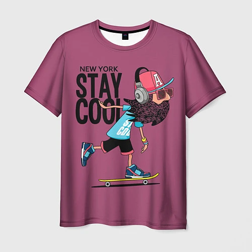 Мужская футболка Stay Cool NY / 3D-принт – фото 1