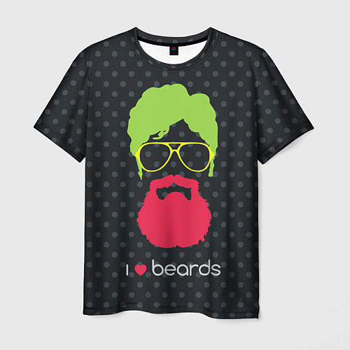 Мужская футболка I like beards / 3D-принт – фото 1