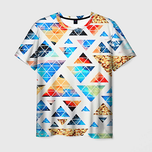 Мужская футболка Космические треугольники / 3D-принт – фото 1