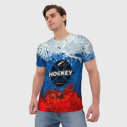 Футболка мужская Хоккей триколор, цвет: 3D-принт — фото 2