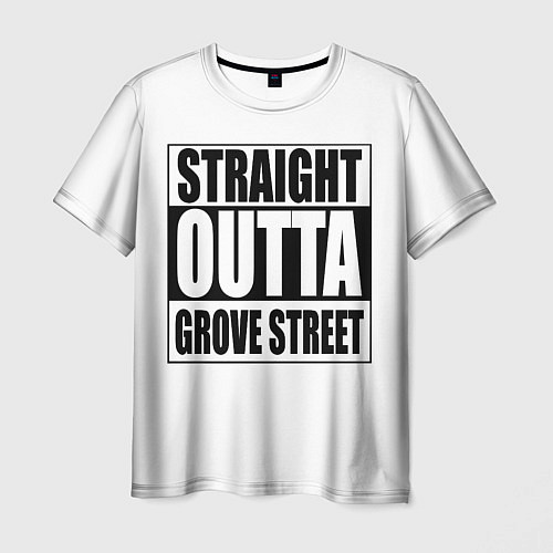 Мужская футболка Straight Outta Grove Street / 3D-принт – фото 1