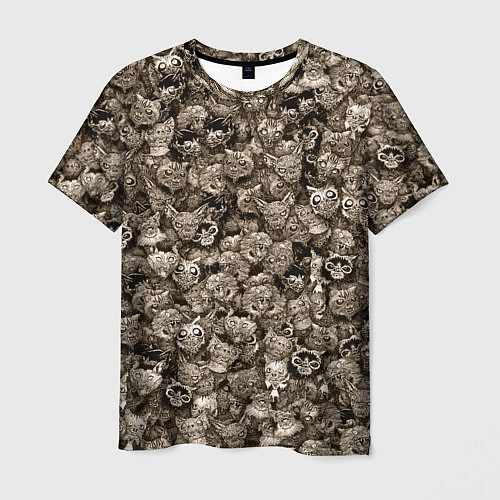 Мужская футболка Зомби котики / 3D-принт – фото 1