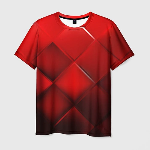 Мужская футболка Red squares / 3D-принт – фото 1