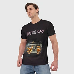 Футболка мужская Green Day магнитофон в огне, цвет: 3D-принт — фото 2