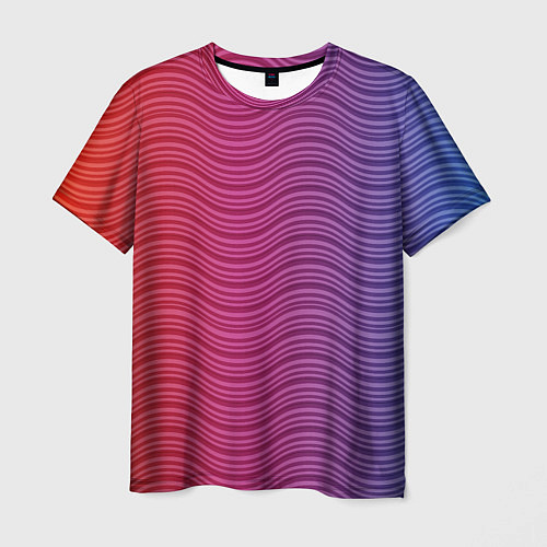 Мужская футболка Цветные волны / 3D-принт – фото 1