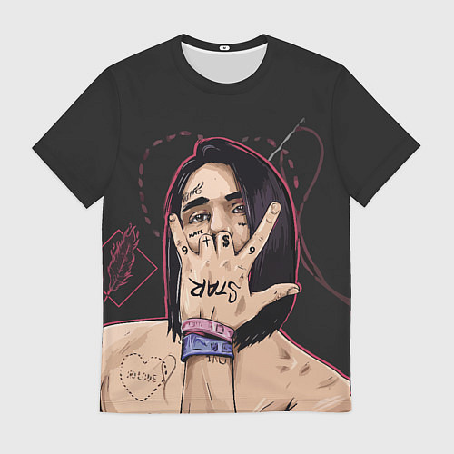 Мужская футболка Face Star / 3D-принт – фото 1