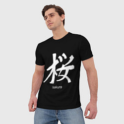 Футболка мужская Symbol Sakura: Hieroglyph, цвет: 3D-принт — фото 2