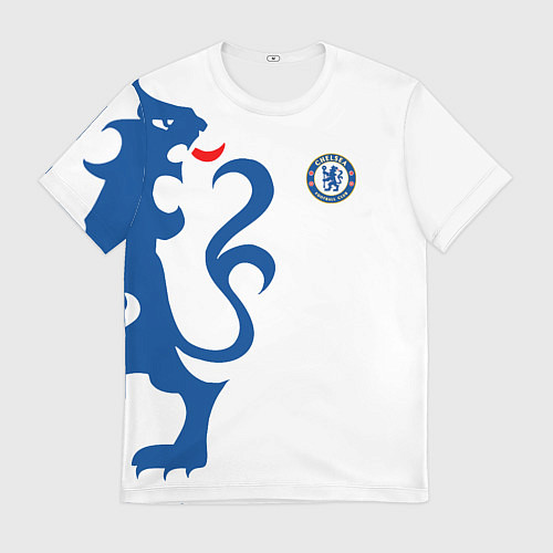 Мужская футболка FC Chelsea: White Lion / 3D-принт – фото 1