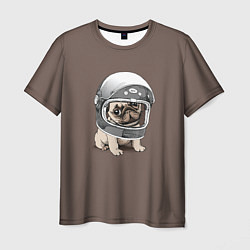Футболка мужская Мопс космонавт, цвет: 3D-принт