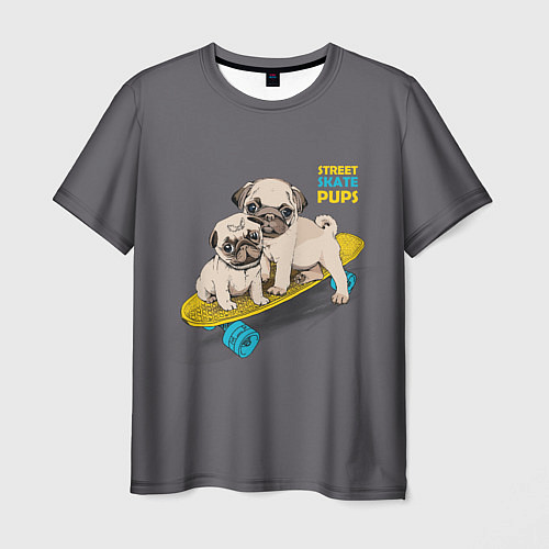 Мужская футболка Street Skate Pups / 3D-принт – фото 1