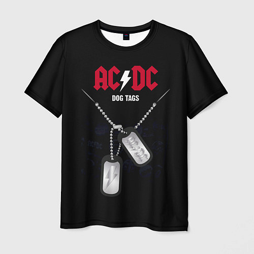 Мужская футболка AC/DC: Dog Tags / 3D-принт – фото 1