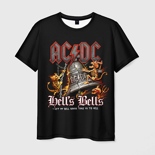 Мужская футболка AC DC - bell with devils / 3D-принт – фото 1