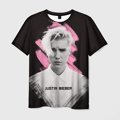 Мужская футболка Justin Bieber: Pink Splash / 3D-принт – фото 1