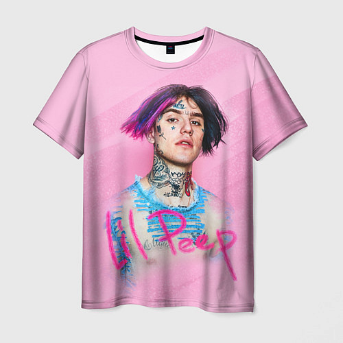 Мужская футболка Lil Peep: Pink Style / 3D-принт – фото 1