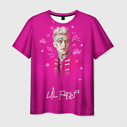 Мужская футболка Lil Peep: Pink Light / 3D-принт – фото 1