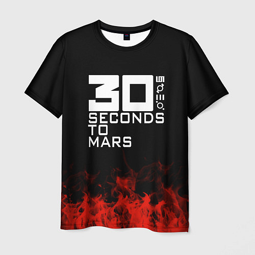 Мужская футболка 30 Seconds to Mars: Red Flame / 3D-принт – фото 1