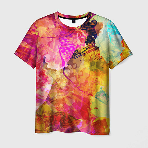 Мужская футболка Взрыв красок / 3D-принт – фото 1