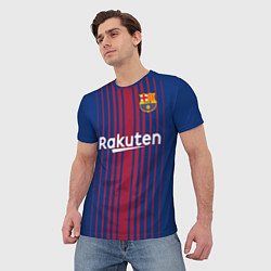 Футболка мужская FC Barcelona: Iniesta 17/18, цвет: 3D-принт — фото 2