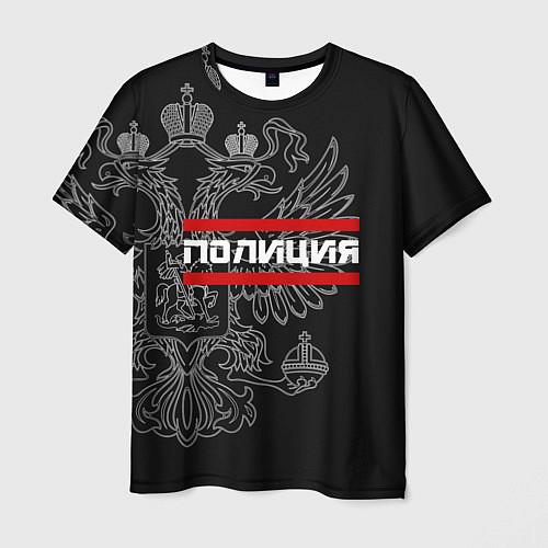 Мужская футболка Полиция: герб РФ / 3D-принт – фото 1