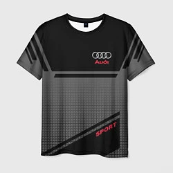 Футболка мужская Audi: Crey & Black, цвет: 3D-принт