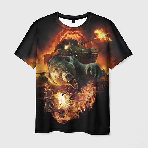 Мужская футболка Армейский медведь / 3D-принт – фото 1