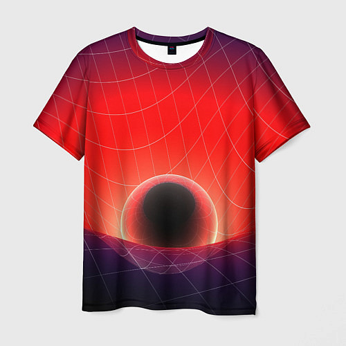 Мужская футболка Неоновая сфера / 3D-принт – фото 1