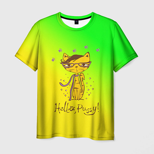 Мужская футболка Hello, pussy! / 3D-принт – фото 1