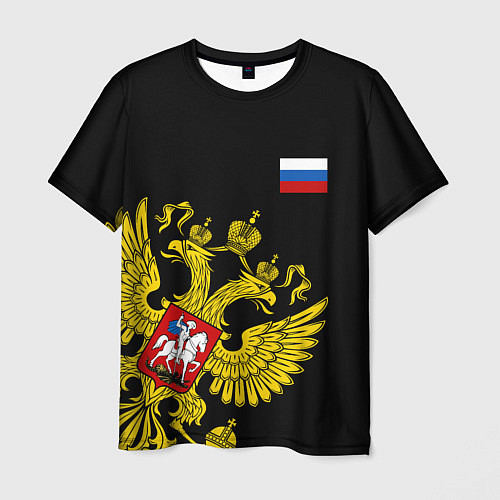 Мужская футболка Флаг и Герб России / 3D-принт – фото 1