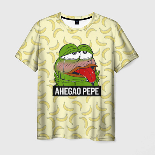 Мужская футболка Ahegao Pepe / 3D-принт – фото 1