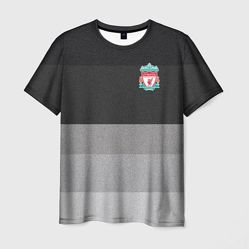 Мужская футболка ФК Ливерпуль: Серый стиль / 3D-принт – фото 1
