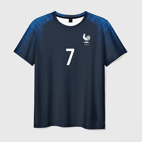 Мужская футболка Сборная Франции: Гризманн домашняя 18/19 / 3D-принт – фото 1