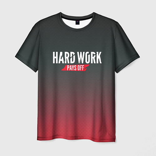 Мужская футболка Hard Work Pays Off: Red / 3D-принт – фото 1