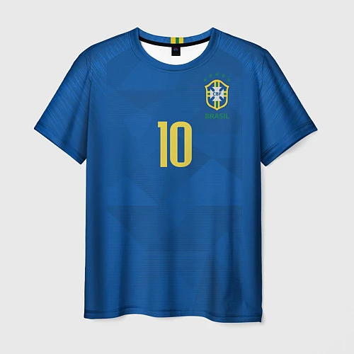 Мужская футболка Сборная Бразилии: Неймар ЧМ-2018 гостевая / 3D-принт – фото 1