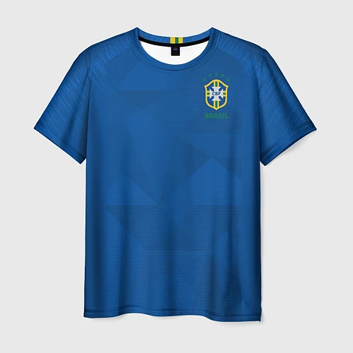 Мужская футболка Бразилия: Гостевая ЧМ-2018 / 3D-принт – фото 1