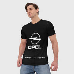 Футболка мужская Opel: Black Abstract, цвет: 3D-принт — фото 2