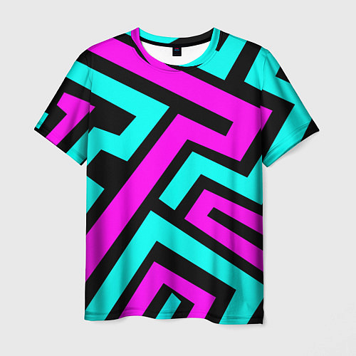 Мужская футболка Maze: Violet & Turquoise / 3D-принт – фото 1
