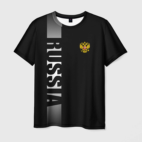 Мужская футболка Russia: Black Line / 3D-принт – фото 1