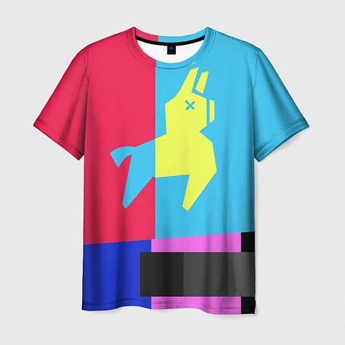 Мужская футболка Цветная Лама / 3D-принт – фото 1