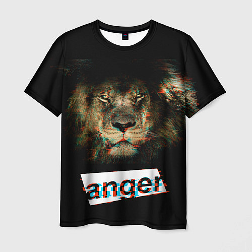 Мужская футболка Anger Lion / 3D-принт – фото 1