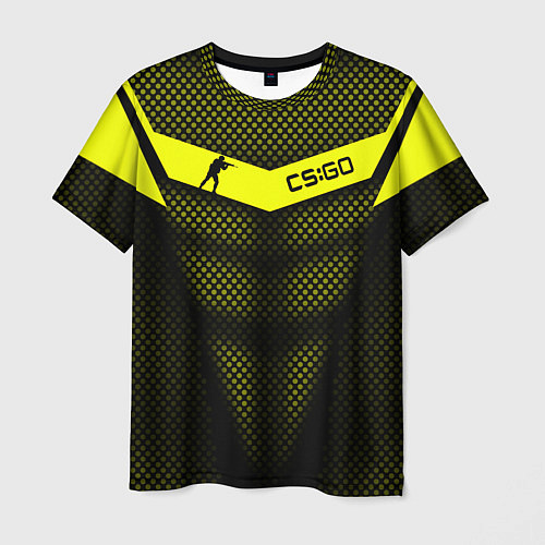 Мужская футболка CS:GO Yellow Carbon / 3D-принт – фото 1