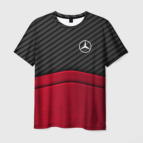 Мужская футболка Mercedes Benz: Red Carbon / 3D-принт – фото 1