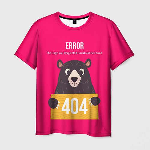 Мужская футболка Bear: Error 404 / 3D-принт – фото 1