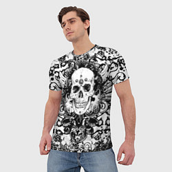 Футболка мужская Grunge Skull, цвет: 3D-принт — фото 2