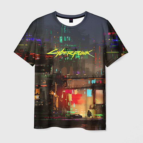 Мужская футболка Cyberpunk 2077: Night City / 3D-принт – фото 1