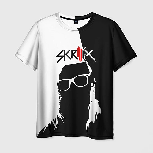 Мужская футболка Skrillex: Black & White / 3D-принт – фото 1