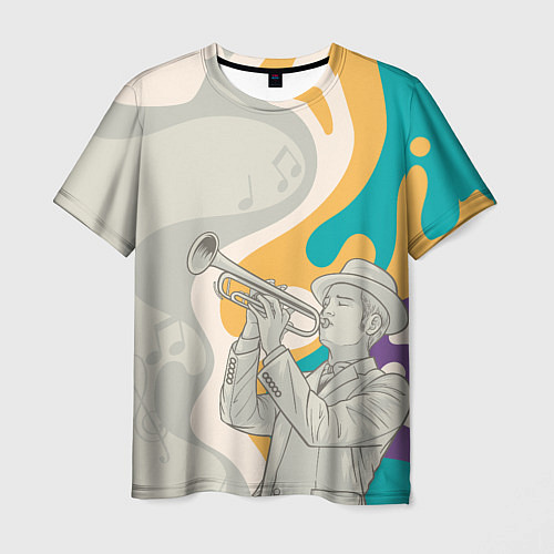 Мужская футболка Love saxophone / 3D-принт – фото 1