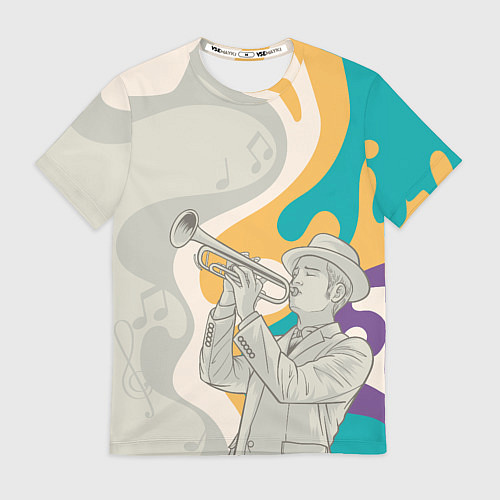 Мужская футболка Love saxophone / 3D-принт – фото 1