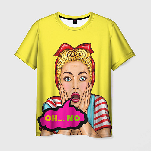 Мужская футболка Pop-girl: Oh no / 3D-принт – фото 1