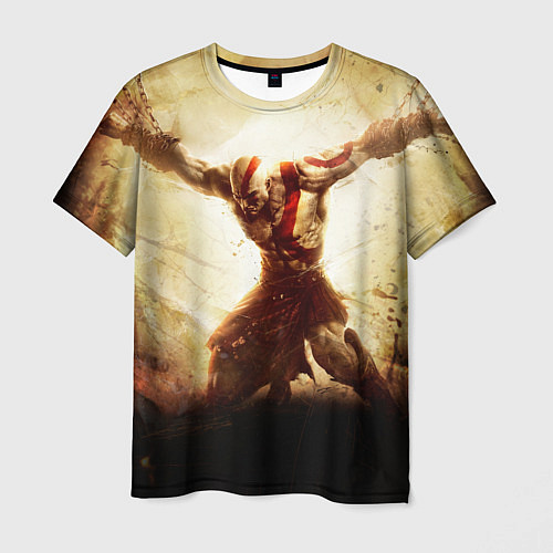 Мужская футболка Воинственный Кратос / 3D-принт – фото 1