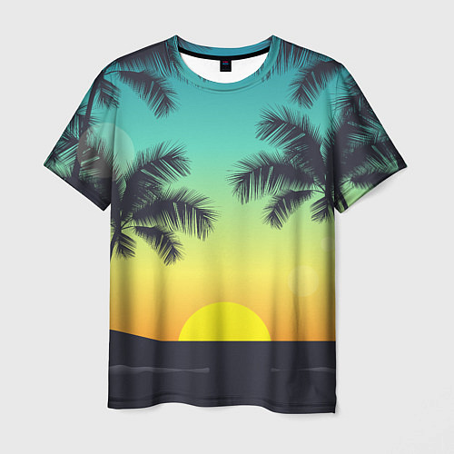 Мужская футболка Солнечный закат / 3D-принт – фото 1